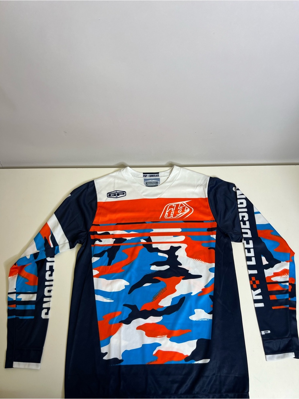 Troy Lee Designs GP Formula Camo Jersey Men's Blue Orange White Camo - Medium